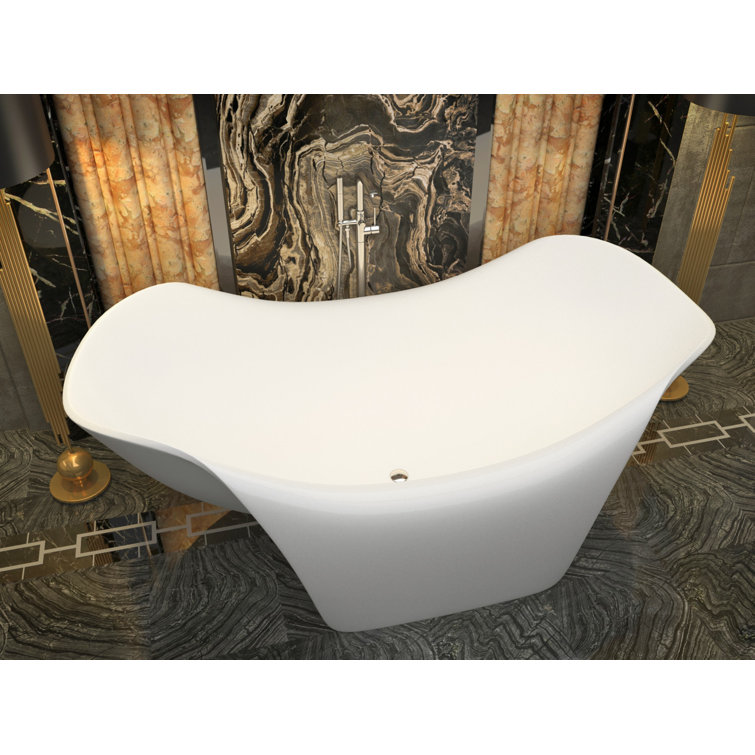 ANZZI Cielo 78.7'' x 44.9'' Freestanding Soaking Solid Surface 